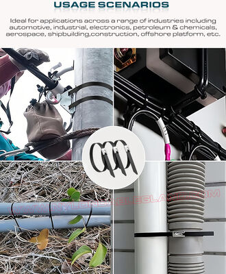 PVC Coated Metal (Stainless Steel) Cable Ties, Version 316L, 316 or 304, L: 200~1100mm x W: 16mm, 200 Lbs, Outdoor Use