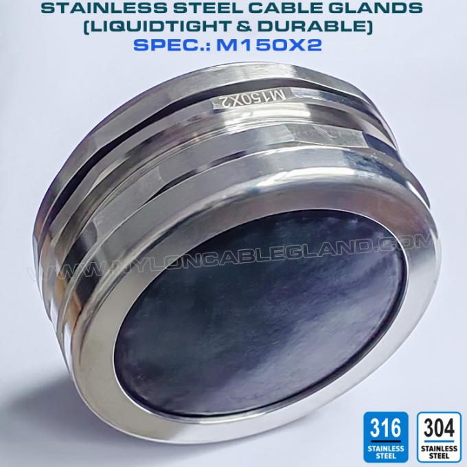 جلاند كابل من الفولاذ المقاوم للصدأ 304/316 M150x2، غدة الكابل مقاومة للماء وصلة مانعة للتسرب لكابلات 110-125 مم